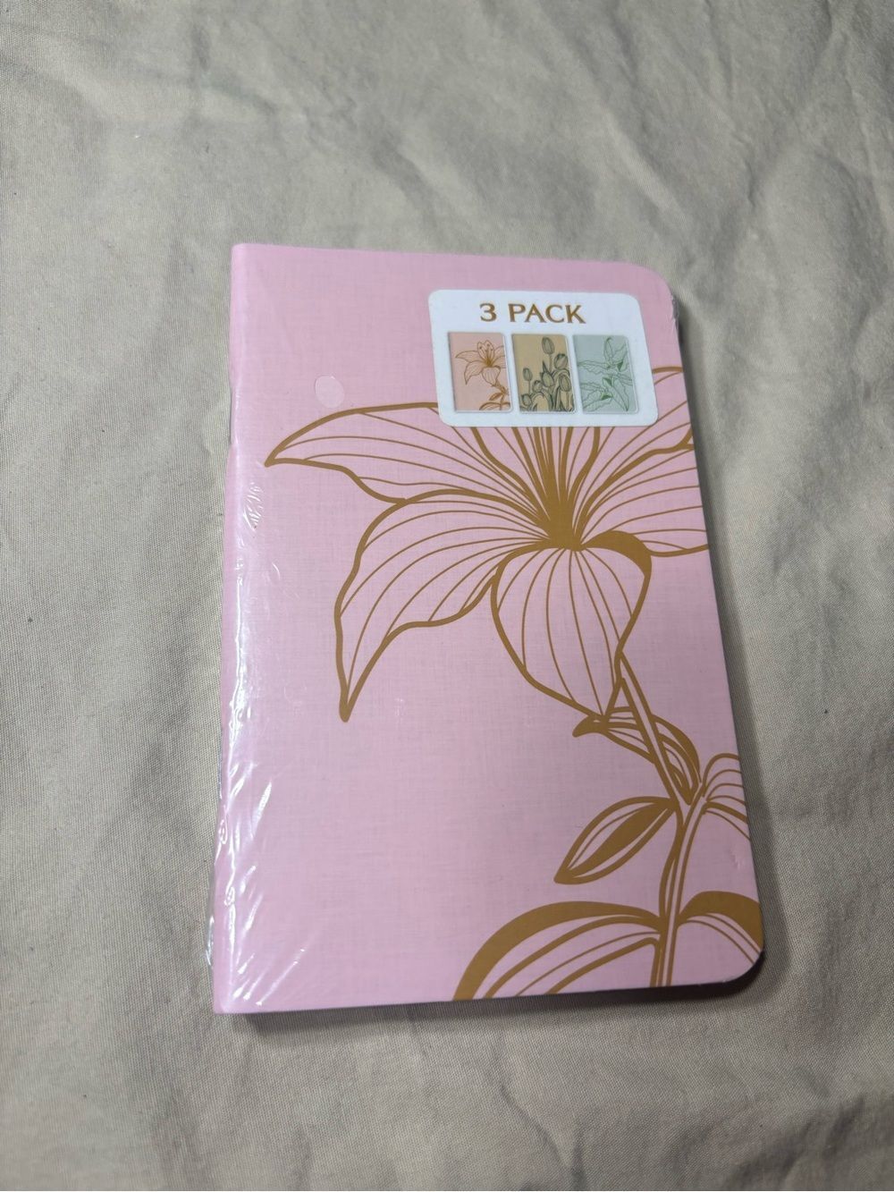 New Floral Notebooks Set of 3 with Gold Accents Journal Diary